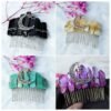 Quartz Jewelry Advanced Handmade Hair Comb Natural Citrine Amethyst White Crystal Moon Star Crystal