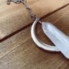 Quartz Moon Necklace -clear Quartz Crystal Point,magical Fantasy, Moon Goddess, Witchy, Costume