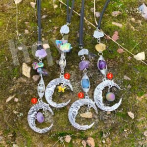 Quartz-Moon-Pendant-Crystal-Charm-Witches-Doors-Windows-Hanging-Car-Decor-Magic-Protection-Banish-Evil-Pagan Quartz Moon Pendant Crystal Charm Witches Doors Windows Hanging Car Decor Magic Protection Banish Evil Pagan Wicca Altar decor Wall Decor