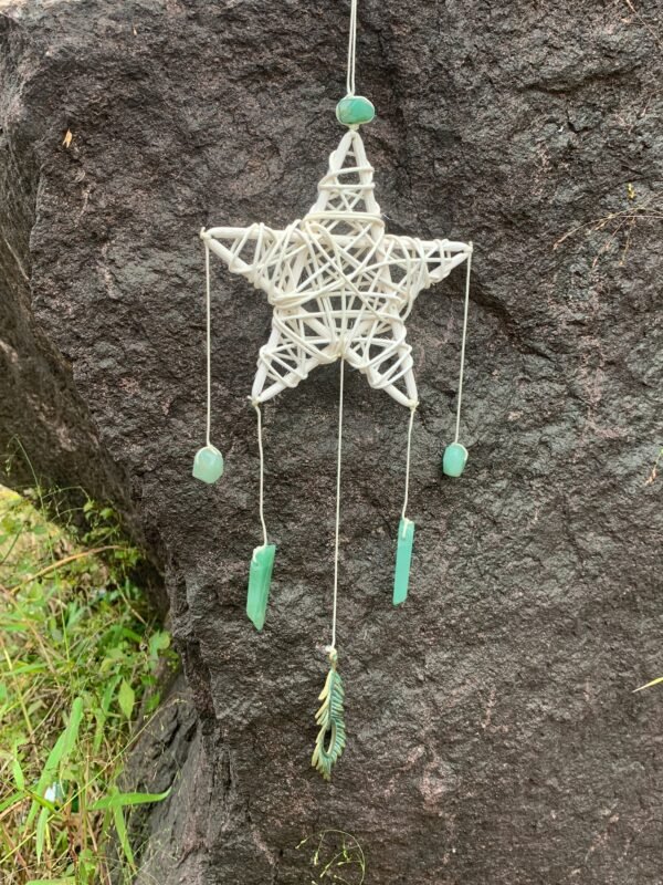 Quartz star rattan ornaments crystal ornaments Witches hanging car decoration Magic Protection Banish Evil Wicca Pagan charms