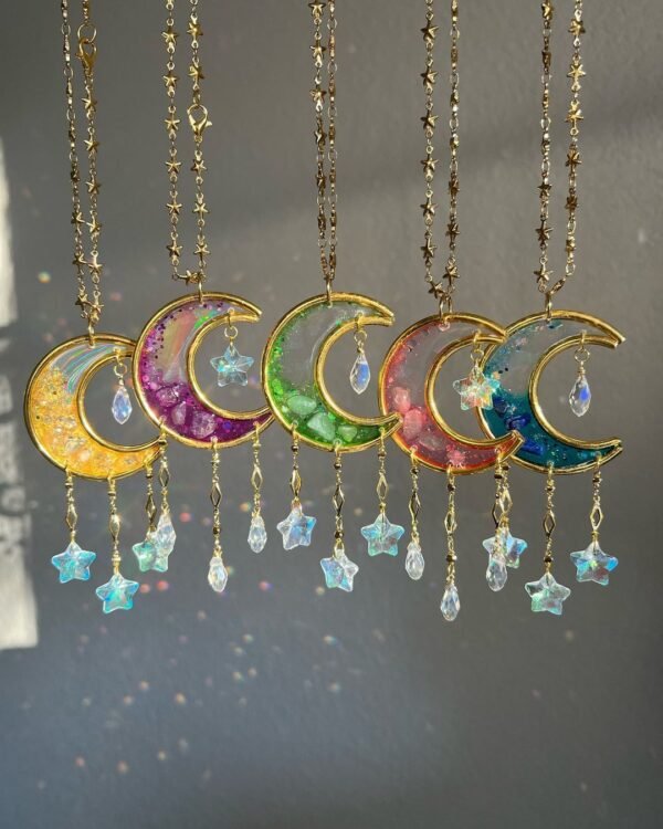 Rainbow Moon Car Suncatcher Crystal Prism | Light Catcher | Rainbow Maker