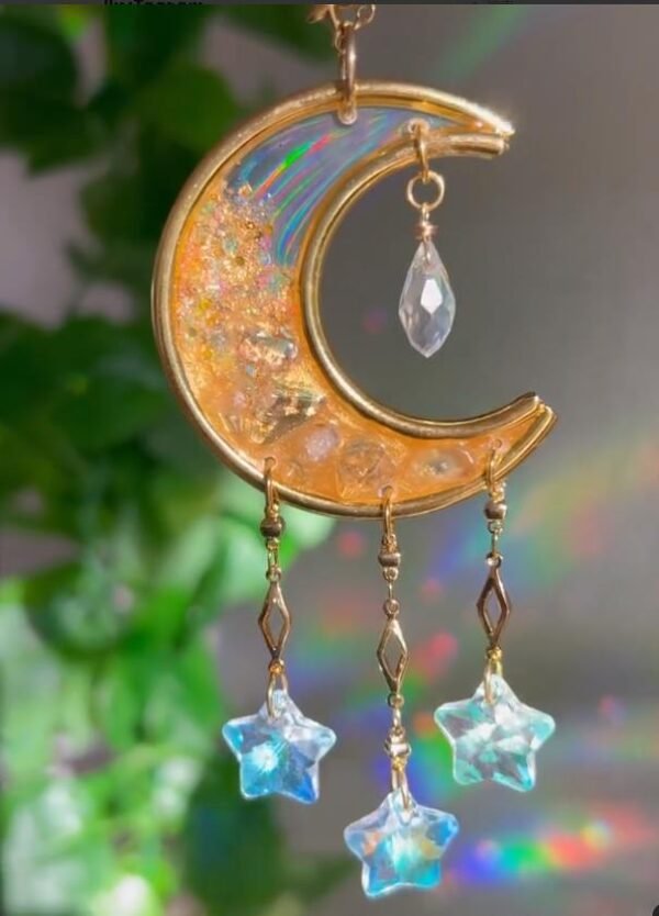 Rainbow Moon Car Suncatcher Crystal Prism | Light Catcher | Rainbow Maker