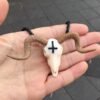 Ram Skull Pendant Necklace 3D Printed,Occult Baphomet Wicca Evil Goat Skull Necklace- Horned Devil Punk Gothic