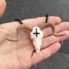 Ram Skull Pendant Necklace 3D Printed,Occult Baphomet Wicca Evil Goat Skull Necklace- Horned Devil Punk Gothic