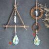 Rattan wreath pendant quartz pendant sun catcher crystal witch  hanging magic protection decor expel evil brings good luck wicca