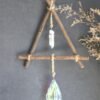 Rattan wreath pendant quartz pendant sun catcher crystal witch  hanging magic protection decor expel evil brings good luck wicca