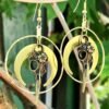 Raven Skull Earrings / Moon Earrings / Bohemian Inspired / Rustic Earthy Jewelry / Bird Bone Jewelry / Hoop Earrings