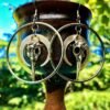 Raven Skull Earrings / Moon Earrings / Bohemian Inspired / Rustic Earthy Jewelry / Bird Bone Jewelry / Hoop Earrings