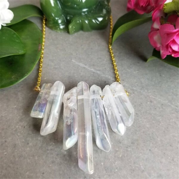 Raw Crystal Necklace Gold Chain Silver Chain Natural Quartz Pendant Party Gift