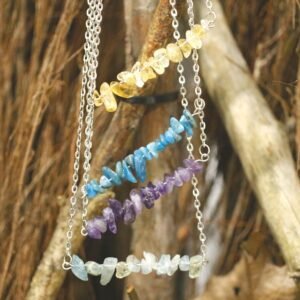 Raw Crystal Pendant Agate Aquamarine Green Aventurine Necklace Colorful Crystal Necklace Natural Crystal Jewelry Gift