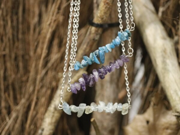 Raw Crystal Pendant Agate Aquamarine Green Aventurine Necklace Colorful Crystal Necklace Natural Crystal Jewelry Gift