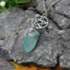 Raw Crystal Pillar Pentagram Necklace/ Wrapped Crystal Necklace/ Pendant Necklace/ Crystal Charm Necklace with 70cm Chain