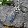 Raw Crystal Pillar Pentagram Necklace/ Wrapped Crystal Necklace/ Pendant Necklace/ Crystal Charm Necklace with 70cm Chain