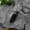 Raw Crystal Pillar Pentagram Necklace/ Wrapped Crystal Necklace/ Pendant Necklace/ Crystal Charm Necklace with 70cm Chain