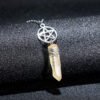 Raw Crystal Pillar Pentagram Necklace/ Wrapped Crystal Necklace/ Pendant Necklace/ Crystal Charm Necklace with 70cm Chain