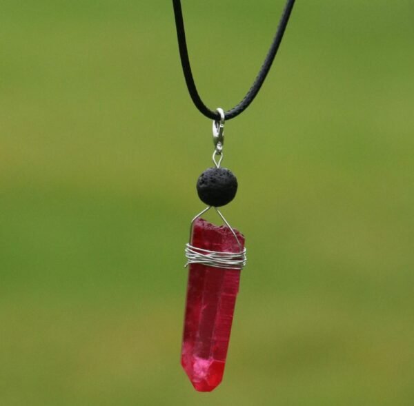 Raw Crystal Pillar Pentagram Necklace/ Wrapped Crystal Necklace/ Pendant Necklace/ Crystal Charm Necklace with 70cm Chain