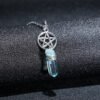 Raw Crystal Pillar Pentagram Necklace/ Wrapped Crystal Necklace/ Pendant Necklace/ Crystal Charm Necklace with 70cm Chain