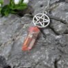 Raw Crystal Pillar Pentagram Necklace/ Wrapped Crystal Necklace/ Pendant Necklace/ Crystal Charm Necklace with 70cm Chain