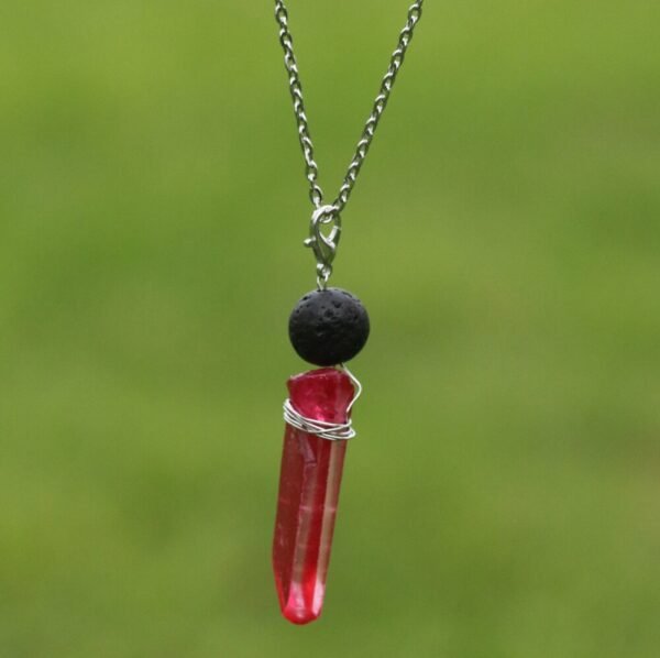 Raw Crystal Pillar Pentagram Necklace/ Wrapped Crystal Necklace/ Pendant Necklace/ Crystal Charm Necklace with 70cm Chain