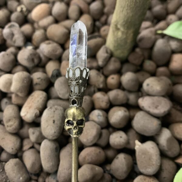 Raw Crystal Skull Head Skull Hair Stick Wicca Accessories Hairpin Scarf Pin Witch Gothic New Year Gift