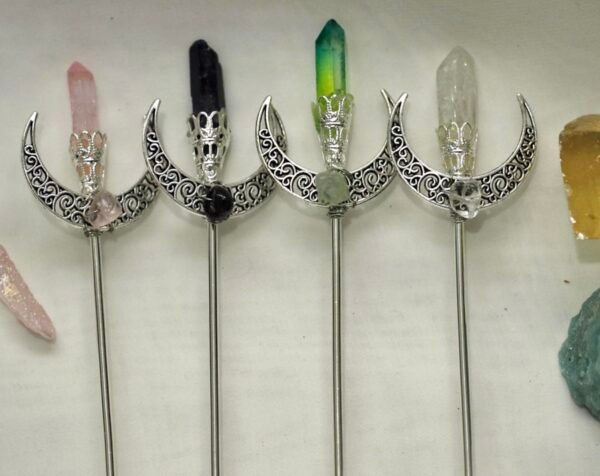 Raw Crystal Skull Head Skull Hair Stick Wicca Accessories Hairpin Scarf Pin Witch Gothic New Year Gift