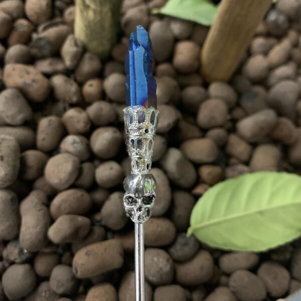 Raw Crystal Skull Head Skull Hair Stick Wicca Accessories Hairpin Scarf Pin Witch Gothic New Year Gift