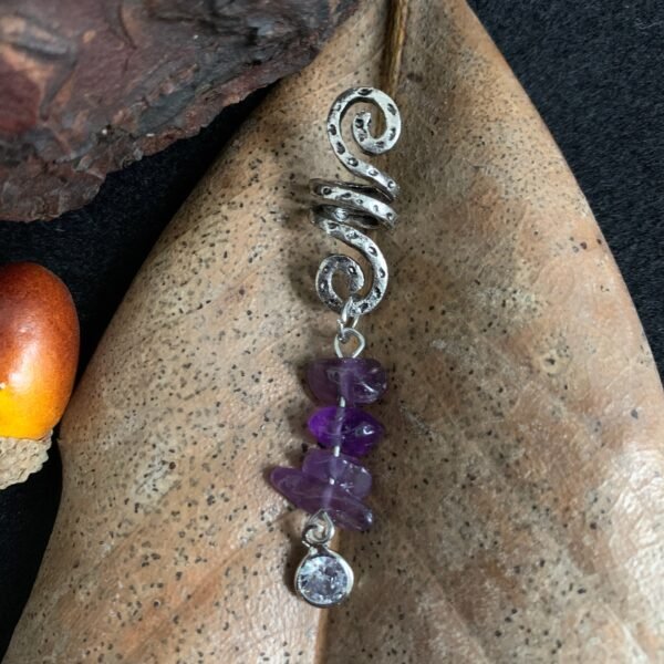 Raw Crystal Viking Spiral Sneak Beaded Beads Wicca Hair Braids Vintage  Witchcraft Accessories natural crystal