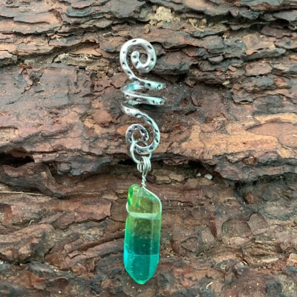 Raw Crystal Viking Spiral Sneak Beaded Beads Wicca Hair Braids Vintage  Witchcraft Accessories natural crystal