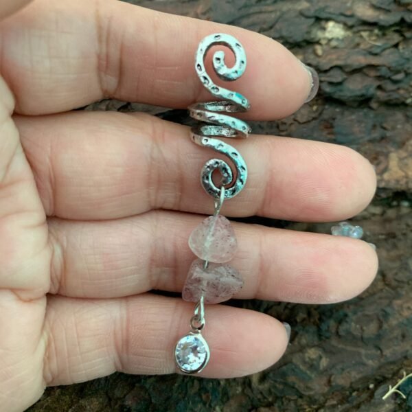 Raw Crystal Viking Spiral Sneak Beaded Beads Wicca Hair Braids Vintage  Witchcraft Accessories natural crystal