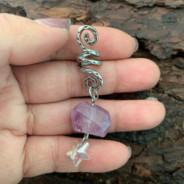 Raw Crystal Viking Spiral Sneak Beaded Beads Wicca Hair Braids Vintage  Witchcraft Accessories natural crystal