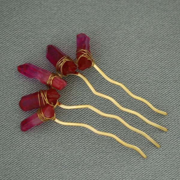 Raw crystal color bridal comb, crystal hairpin, crystal , BOHO wedding gift