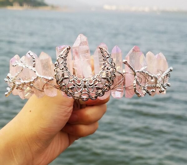 Magic Wicca~Raw crystal crown headband moon tree branch headband headgear bridal party ladies headgear gift witch hairband