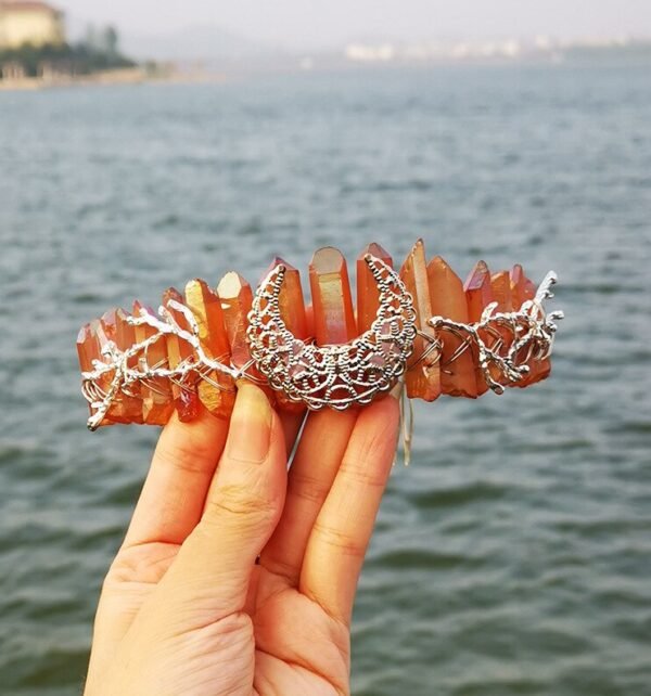 Magic Wicca~Raw crystal crown headband moon tree branch headband headgear bridal party ladies headgear gift witch hairband