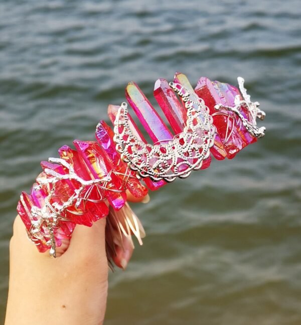 Magic Wicca~Raw crystal crown headband moon tree branch headband headgear bridal party ladies headgear gift witch hairband