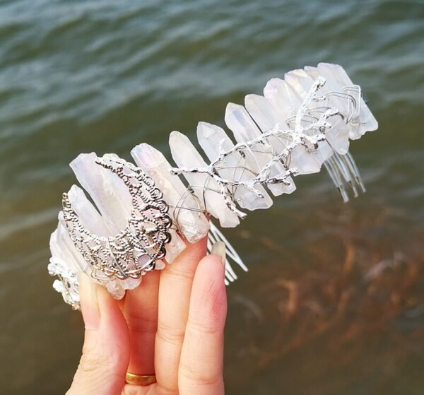 Magic Wicca~Raw crystal crown headband moon tree branch headband headgear bridal party ladies headgear gift witch hairband