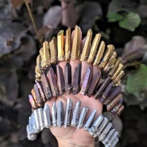 Magic Wicca~Raw crystal crown, multi-color bridal crown, goddess crown, Wicca party gift