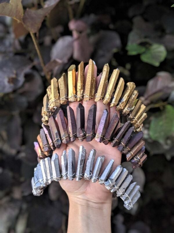 Magic Wicca~Raw crystal crown, multi-color bridal crown, goddess crown, Wicca party gift