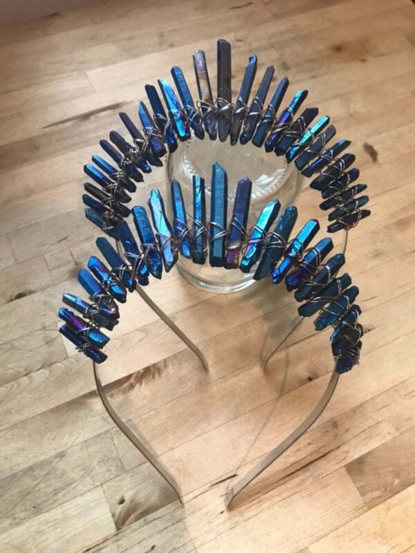 Magic Wicca~Raw crystal crown, multi-color bridal crown, goddess crown, Wicca party gift