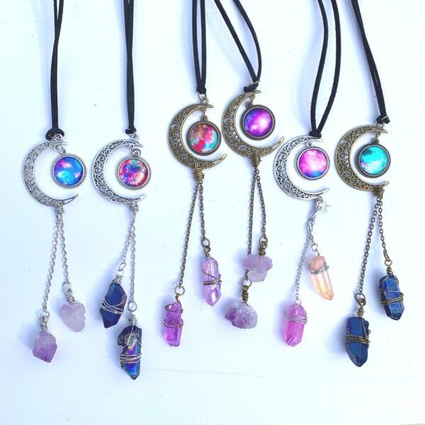 Raw crystal pendant Witches door Window Hanging Car Charm Quartz Magic Protection Banish Evil Wicca Wall Decor