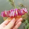 Raw crystal wedding   hair comb hair fork hairpin witch party  princess wedding bridesmaid gifts