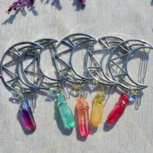 Raw-crystal-witch-color-moon-bride-hairpin-crystal-AB-color-five-pointed-star-crystal-hair-accessories Raw crystal witch color moon bride hairpin crystal AB color five-pointed star crystal