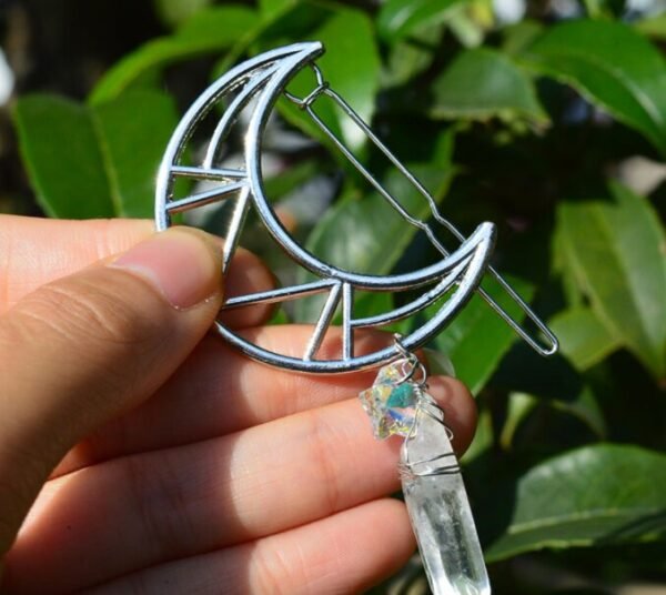 Raw crystal witch color moon bride hairpin crystal AB color five-pointed star crystal