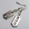 Razor Blade Earrings , Gothic, silver color, Emo Jewellery , Goth , Punk , Kitsch , Handmade Jewellery , Handmade