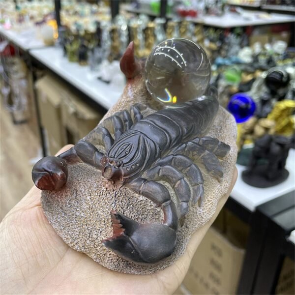 Realistic Scorpion Statue Resin Crafts Crystal Ball Base Sphere Holder Desk Decoration Home Ornament for 3-5cm Sphere