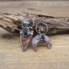 Reiki Energy India Agates Arrow Pendants Antique Copper Raw Stone Crescent Moon Meditation Witch Necklace Retro Jewelry,