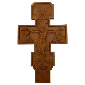 Religious Crafts Orthodox Cross Beech Wood Carving Holy Family Trinity Home Decoration Church Souvenirs