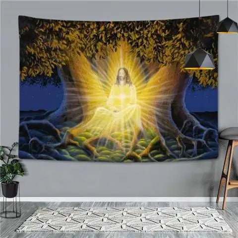 Religious Jesus Figure Tapestry Room Decor Christ Virgen Mary Tarot Wall Hanging Decoration Tapisserie Orthodox Priest Gift