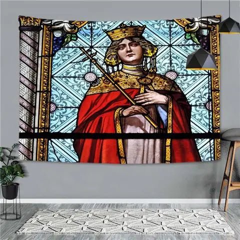 Religious Jesus Figure Tapestry Room Decor Christ Virgen Mary Tarot Wall Hanging Decoration Tapisserie Orthodox Priest Gift
