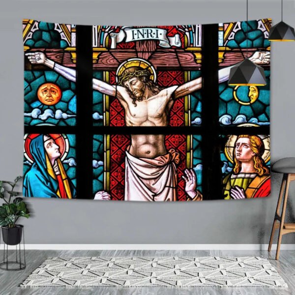 Religious Jesus Figure Tapestry Room Decor Christ Virgen Mary Tarot Wall Hanging Decoration Tapisserie Orthodox Priest Gift