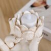Religious Lotus Bergamot Candlestick Tabletop Decor Crafts Candel Holder Home Decoration Candlelabra Resin